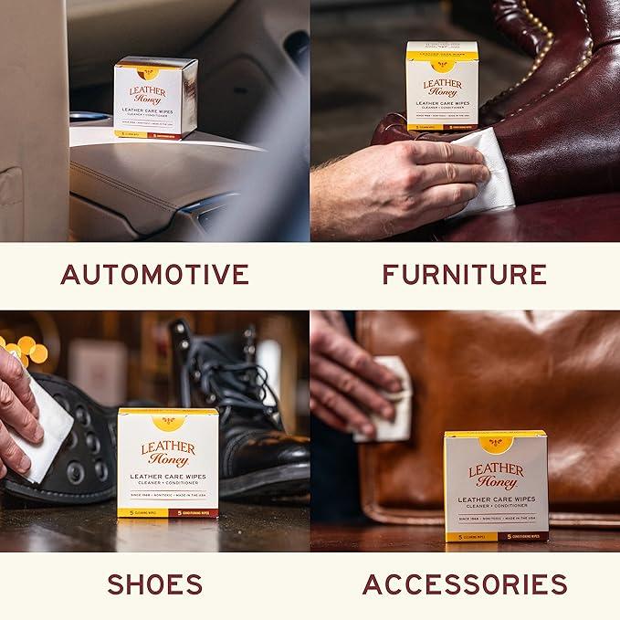 Leather Honey Combo Wipes with Conditioner Wipes and Cleaner Wipes - NeatNest
