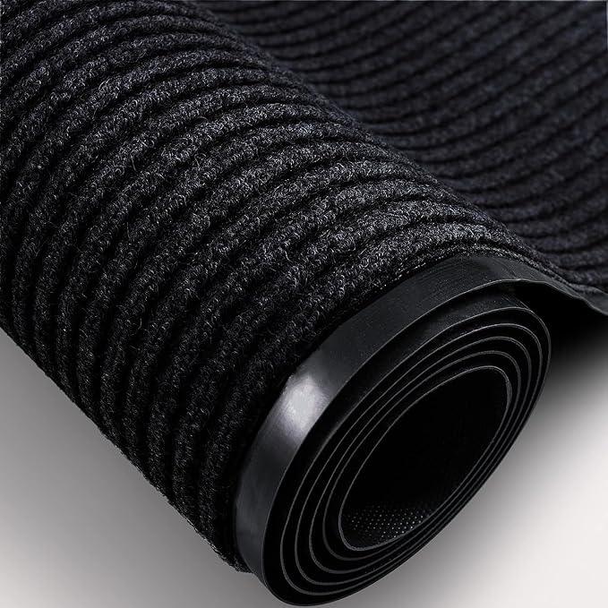 TANYOYO 4' X 6' Commercial Grade Door Floor Mat Brush Step Entrance Mat Vinyl Backed Utility Doormat Heavy Duty Floor Rugs Commercial Outdoor Carpet Indoor Entrance Mat,Black - NeatNest
