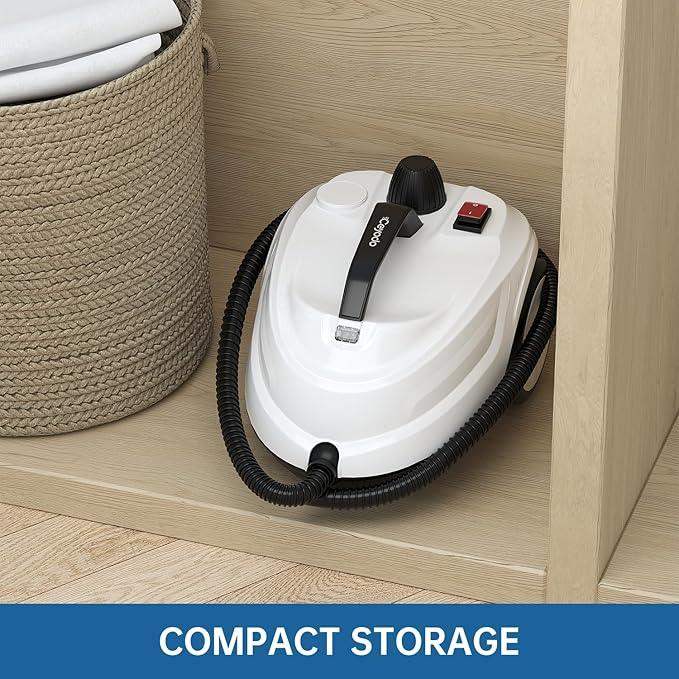 Steam Cleaner, Powerful Heavy Duty Canister Steamer with 34 Accessories, Steam Mop with 16.4 Ft Extra-Long Power Cord for Home Floor Cleaning, Grout, Upholstery, Car Detailing, White - NeatNest