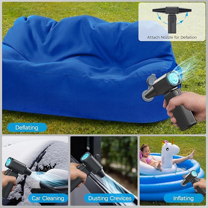 Compressed Air Duster,200000RPM Electric Duster,Stepless Speed Mini Air Blower,Replace Canned Air Duster,Cordless Rechargeable Jet Fan Blower for Keyboard Computer Car Cleaning Dry-Black - NeatNest