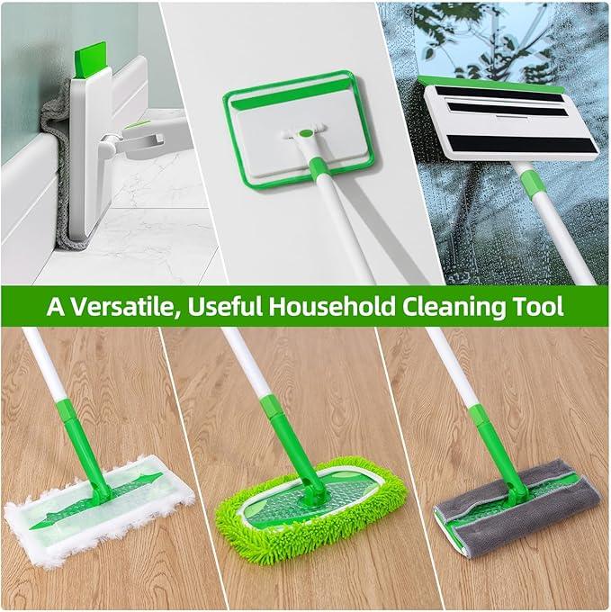 Baseboard Cleaner Tool with Handle, Extendable Long Handle Baseboard Floor Cleaning Tool Duster with Reusable Pads for Floorboard - NeatNest