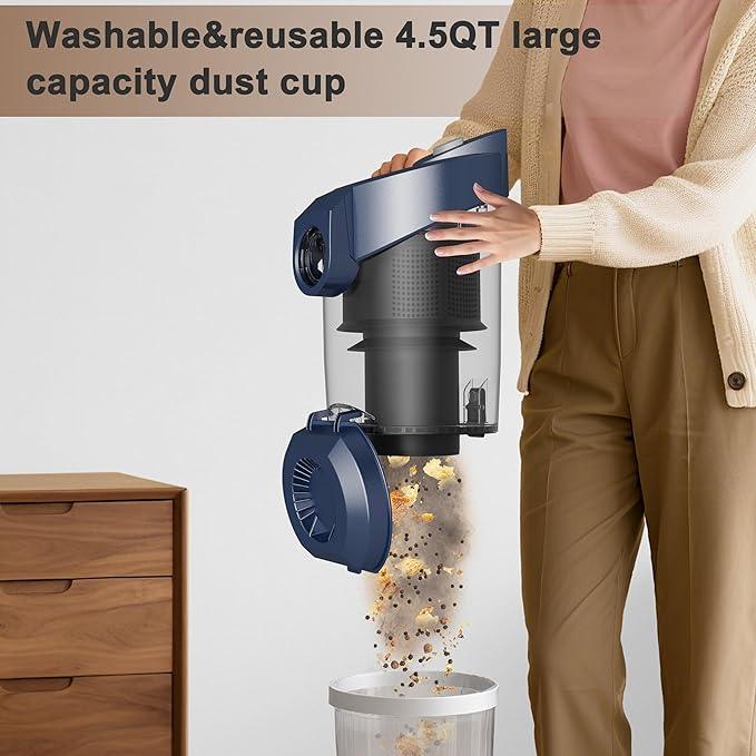 Canister Vacuum Cleaner 45KPa Power Bagless Canister Vacuums for Home with 5 Tools 4.5QT Dust Cup Double HEPA Filter Lightweight Multi-Surface Vacuum Cleaners for Carpet Hard Floor Pet Hair - NeatNest