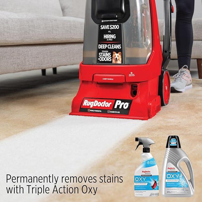 Rug Doctor Pro Deep Commercial Carpet Cleaning Machine, Oxy Bundle, Includes 48 oz. Oxy Cleaning Solution and 22 oz. Professional Oxy Spot & Pre-Treat Cleaner - NeatNest