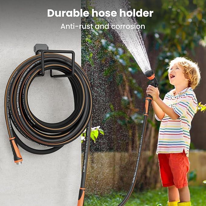 Giraffe Tools Garden Hose 50ft x 5/8", Water Hose Heavy Duty, Flexible with Hose Splitter, Nozzle and Yard Sprinkler, Lightweight Hybrid Hose with Swivel Handle, Male to Female Fittings, Burst 600 PSI - NeatNest