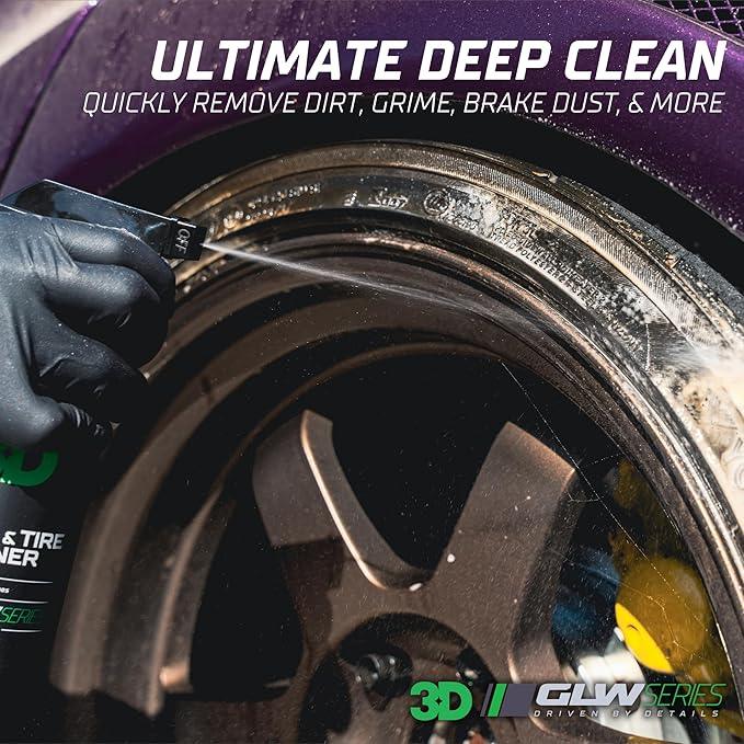 3D GLW Series Wheel & Tire Cleaner – Deep Cleaning All-in-One Formula | Removes Brake Dust, Grime, Tire Browning | Safe on All Wheels | DIY Car Detailing |16 oz - NeatNest