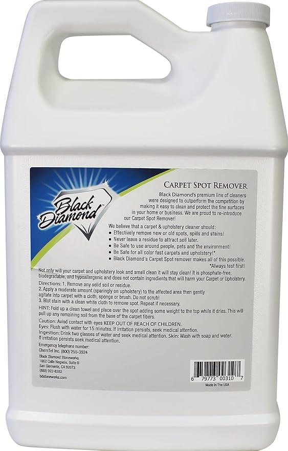 Black Diamond Stoneworks Carpet & Upholstery Cleaner: Fast Acting Deep Cleaning Spot & Stain Remover Spray Also Works Great on Rugs, Couches and Car Seats (1-Quart/1-Gallon) - NeatNest
