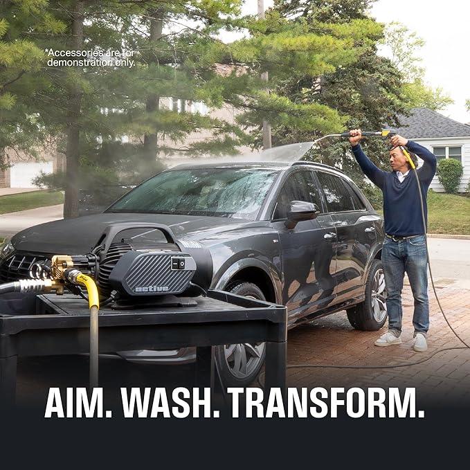 ACTIVE 2.3 Electric Pressure Washer - 2.0 GPM and 1500 PSI, Wall Mounted Pressure Washer, Electric Power Washer for Car Detailing, Home, Patio and All Other Cleaning transformations. - NeatNest