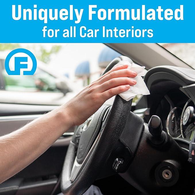 Fortress Car Interior Wipes (25 ct, Pack of 16) for Car Interior Cleaning, Dashboard, Seats, Detailing, and Steering Wheel [Travel Size] Skin-Safe Car Interior Cleaner Supplies - NeatNest