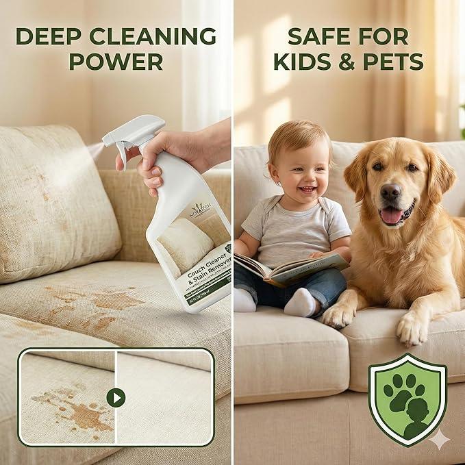 NOYATECH Couch Cleaner and Stain Remover Spray – Professional Strength, Multi-Surface Fabric and Upholstery Cleaner – Pet-Safe, Non-Toxic, Quick-Drying for Couches, Sofas & Car Interiors - NeatNest