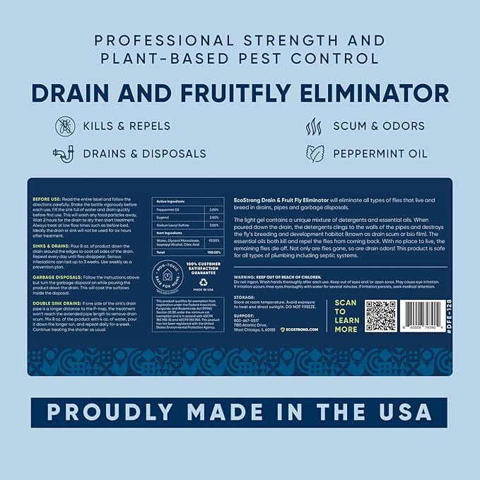 Fruit Fly Drain Treatment | Drain Fly Eliminator | All-Natural, Eliminates Gnats, Sewer Flies and More - Works in All Drains - 1 Gallon - NeatNest