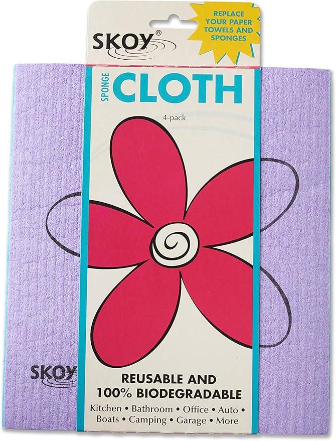 Skoy Cleaning Bundle - Cloth, Scrub, Gray Towel and Sink Holder – Environmentally Friendly, Kitchen & Household Use, Plastic-Free Packaging, Great Gift Idea! - NeatNest