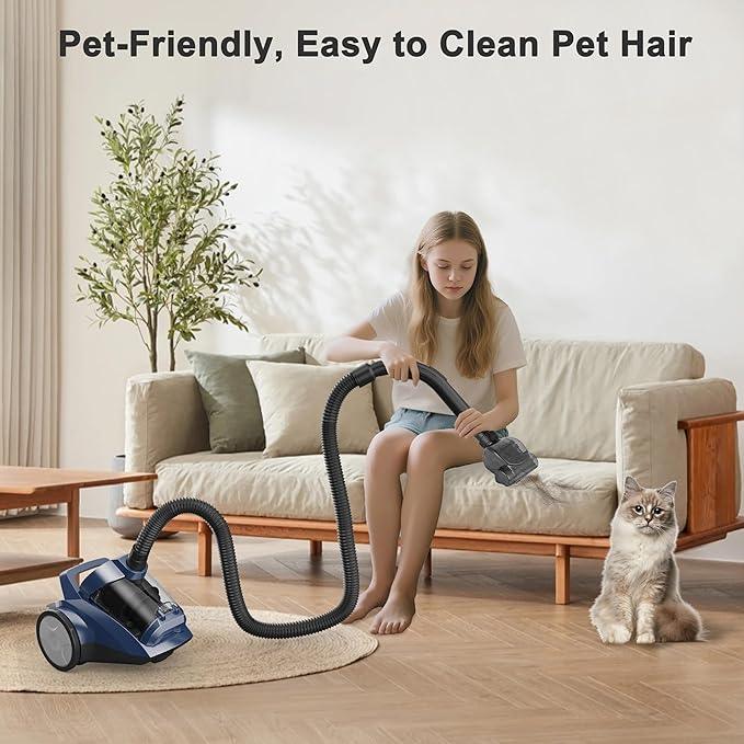 Canister Vacuum Cleaner 45KPa Power Bagless Canister Vacuums for Home with 5 Tools 4.5QT Dust Cup Double HEPA Filter Lightweight Multi-Surface Vacuum Cleaners for Carpet Hard Floor Pet Hair - NeatNest