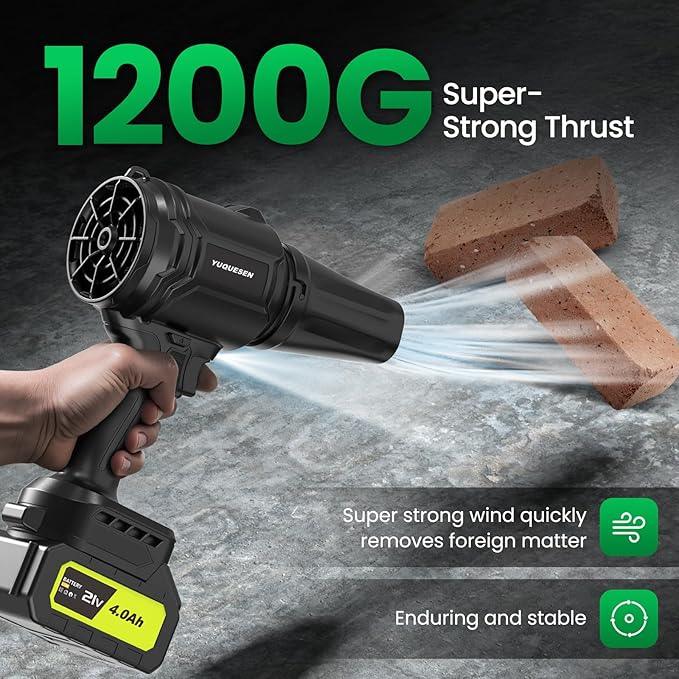 Cordless Leaf Blower, 980,000 RPM Handheld Leaf Blower with 2 X 4.0Ah Batteries & Charger, Lightweight Leaf Blowers for Patio Cleaning, Lawn Care, Leaves, Dust - Dark - NeatNest