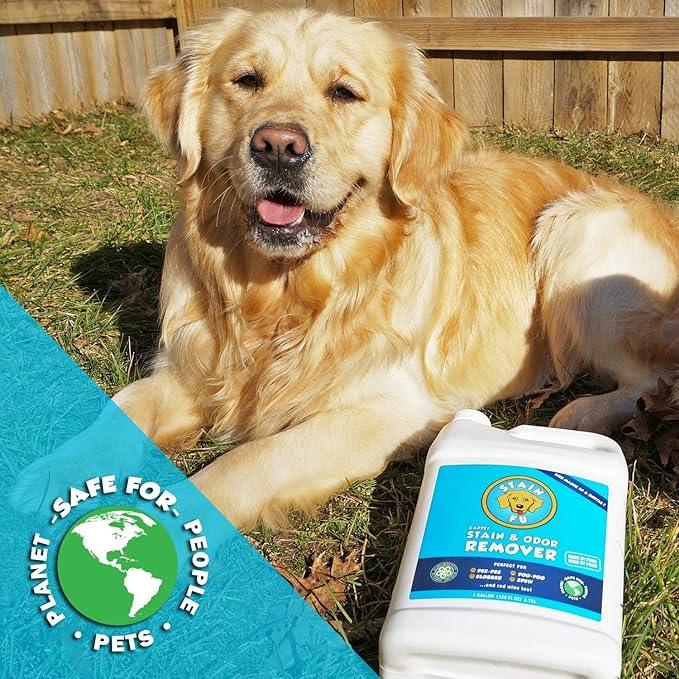 Pet Stain Odor Remover Professional Strength Powerful Eliminator for Tough Dog Cat Pet Urine Pee Poop Feces Vomit Slobber Drool Blood Wine Coffee Home Kennel Car RV Office (1 Gallon) - NeatNest