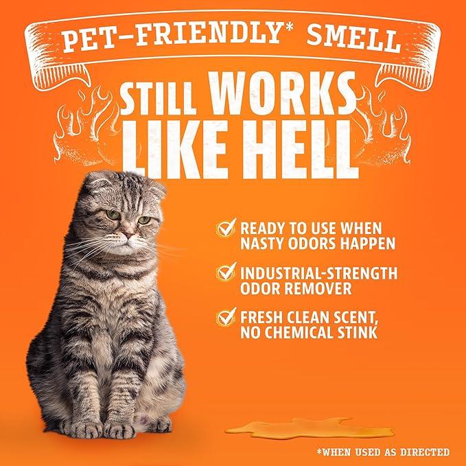 ANGRY ORANGE Pet Odor Eliminator for Cat Urine, Carpet Stains, and Strong Smells – Fresh Scent Odor Remover- 24 oz - NeatNest