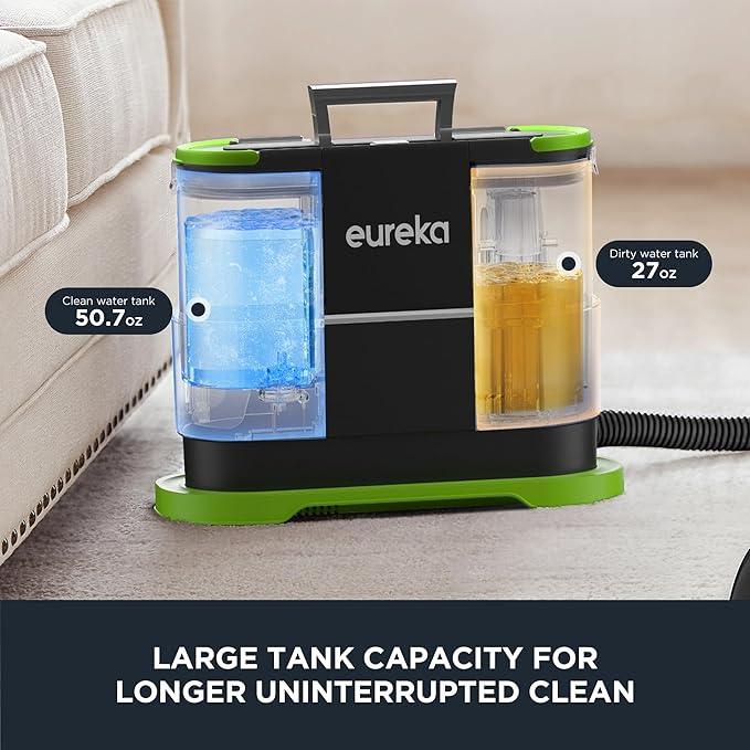 EUREKA Portable Carpet and Upholstery Cleaner, Spot Cleaner for Pets, Stain Remover for Carpet, Area Rugs, Upholstery, Coaches and Car, 50.7oz Large Water Tank, NEY101GR with Cleaning Formula, Green - NeatNest