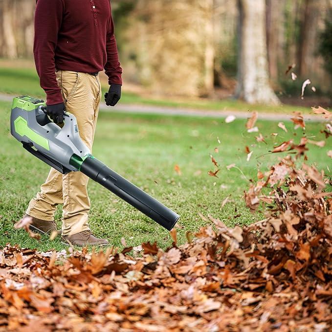 VEVOR 60V Cordless Leaf Blower with Brushless Motor, 650 CFM/125 MPH, Battery Powered Electric Leaf Blowers for Lawn Care with 5Ah Battery and Fast Charger, 3 Speed Control - NeatNest