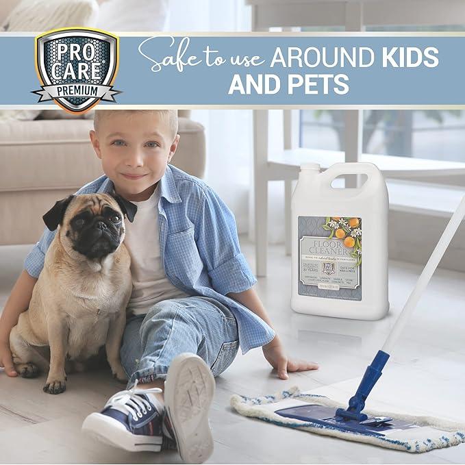 ProCare Floor Cleaner (Made in USA) | Tile, Stone, Laminate, Vinyl & Natural Wood Floor Cleaner for Mopping, Household Supplies, Cleaning Solution with Citrus Aroma - 1 Gal (128 Fl Oz) - NeatNest