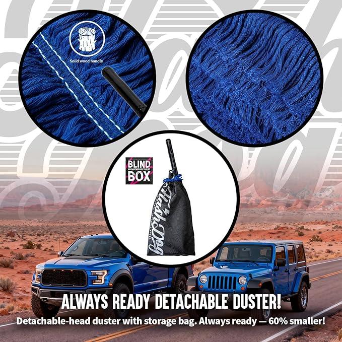Flash Dog Car Duster Exterior - 25" Wood Handle Wax Cotton Hair Scratch Free Cleaning for Cars/SUV/Truck/RV Roofs & Windshields | Waterless Dust & Pollen Remover - NeatNest