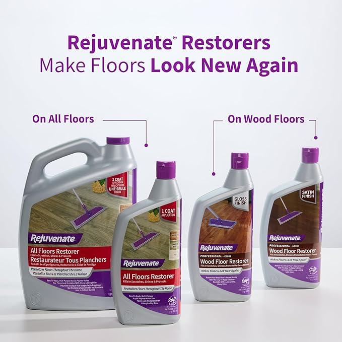 Rejuvenate Professional Wood Floor Restorer Fills Scratches, Shines And Protects Wood Flooring For A High Gloss Shine, 32 Ounces - NeatNest