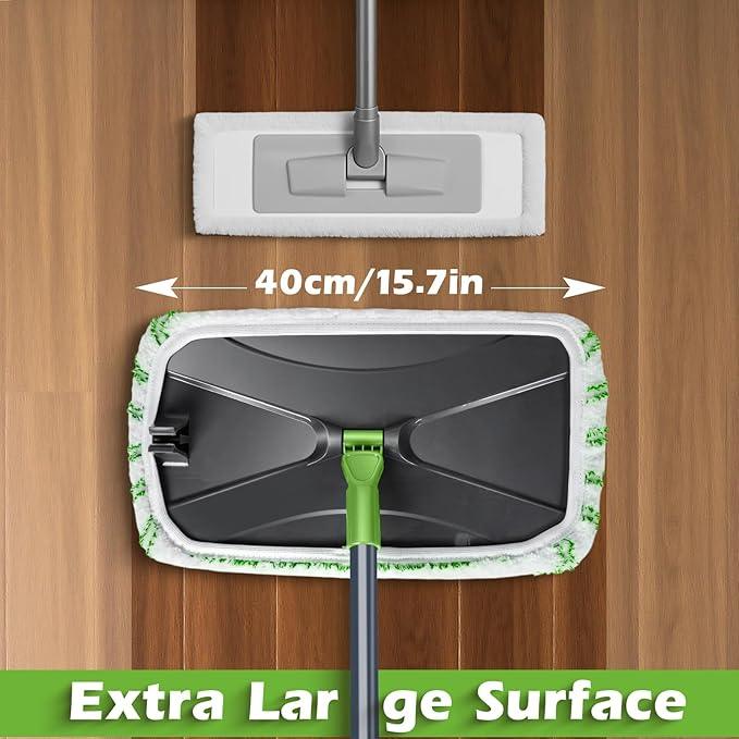 MASTERTOP Dust Mop for Hardwood Floors, Extra Large Microfiber Flat Mop with 5 Wet & Dry Reusable Pads, Hardwood Mops with Telescopic Handle for Laminate, Tile, Vinyl - NeatNest