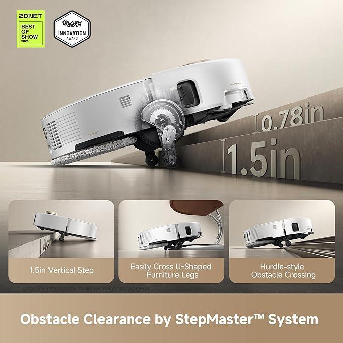 Mova V50 Ultra Complete Robot Vacuum and Mop Self-Cleaning, 24,000 Pa Suction, Liftable Navigation with Obstacle Overcoming and Warm Water Mopping with DuoSolution System Designed for Pets - NeatNest