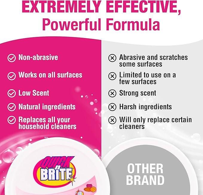Quick 'n Brite All Purpose Cleaning Paste – Miracle Cleaner for Tough Stains, Biodegradable, Non-Toxic, Pet-Safe, Multi-Surface Stain Remover, Made in USA, 80 Oz - NeatNest