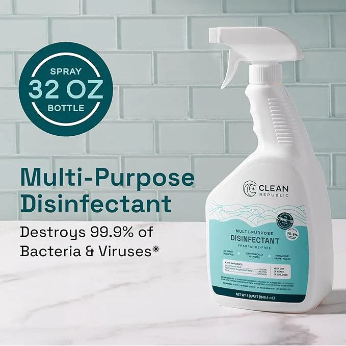 Clean Republic Multi-Purpose Disinfectant, Cleaning Spray, 32 Fluid Ounce Bottle - NeatNest