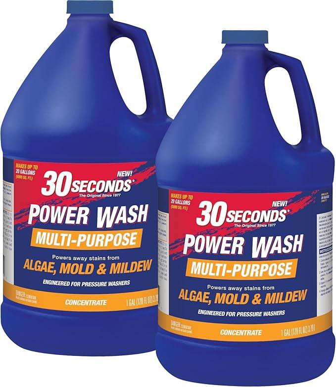 30 SECONDS Pressure Washer Concentrated Cleaner – Power Cleans Stains from Algae, Mold & Mildew, Dirt, Grime – Makes up to 20 Gallons, 2 PACK - NeatNest