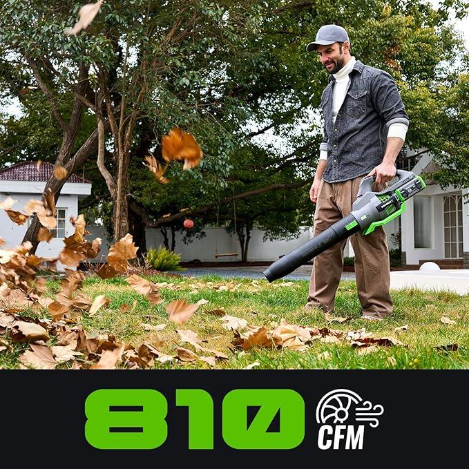 60-Volt Lithium-ion Cordless Leaf Blower with 5.0Ah Battery and Charger 810 CFM Variable-Speed - NeatNest