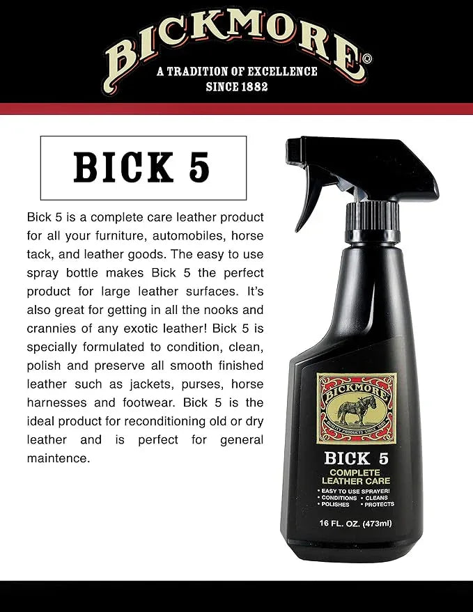 Bickmore Bick 5 Leather Cleaner & Conditioner 16oz Spray (2-Pack) Complete Leather Care - NeatNest