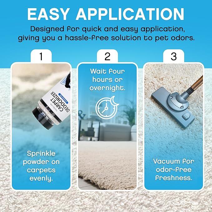 NonScents Carpet & Rug Odor Eliminator - Safe & Fragrance-Free Pet Carpet Deodorizer - Cat and Dog Smell Neutralizer - Removes Pet Urine Odors - Fresh Scent Powder in Pet Areas at Home - NeatNest