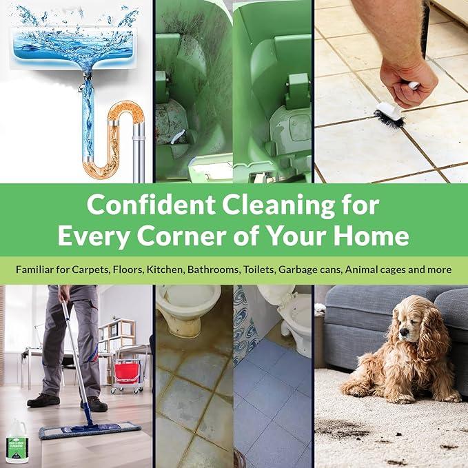 Strong Stain & Odor Eliminator - Cats & Dog Enzymatic Urine Destroyer -MADE IN USA- Fresh Scent Multi-Purpose Pet Stain Remover for Floors, Carpet, Bathrooms, Drains & Trash Deodorizer cleaner, 128oz - NeatNest