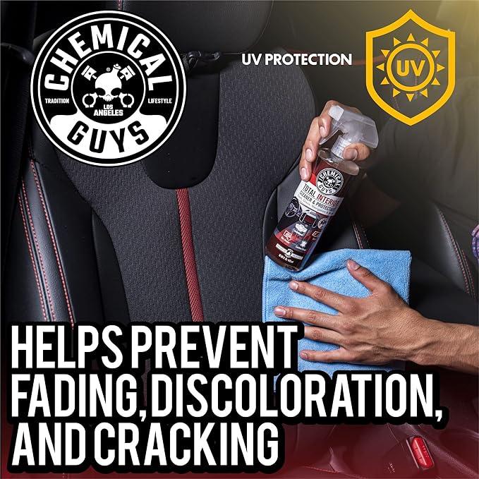 Chemical Guys Total Interior Cleaner & Protectant - Black Cherry, Car Cleaning Spray, Cleans and Protects Leather, Vinyl, Plastic, Rubber, and Glass, Safe for Trucks, SUVs, Jeeps, RVs & More - 16 oz - NeatNest