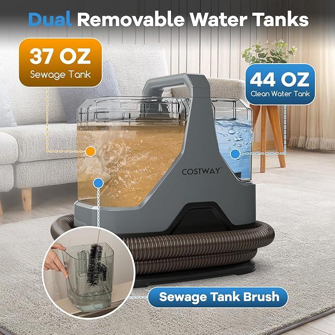 COSTWAY Upholstery Cleaner Machine, Portable Spot Cleaner with 15Kpa Powerful Suction, 600W Cleaning Machine with Versatile Attachments for Couch, Stairs, Carpet, Pet Messes - NeatNest