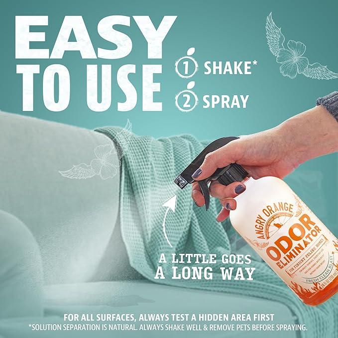 ANGRY ORANGE Pet Odor Eliminator for Cat Urine, Carpet Stains, and Strong Smells – Fresh Scent Odor Remover- 24 oz - NeatNest