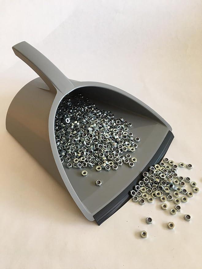 HandyPan Heavy Duty Dustpan, Gray- Large Dust Pan Made in the USA with Tight Seal Lip to Keep Dust, Dirt, Debris In-Great for Home, Shop, Garage Use-Stackable, Standing Dustpan for Wet or Dry Tasks - NeatNest