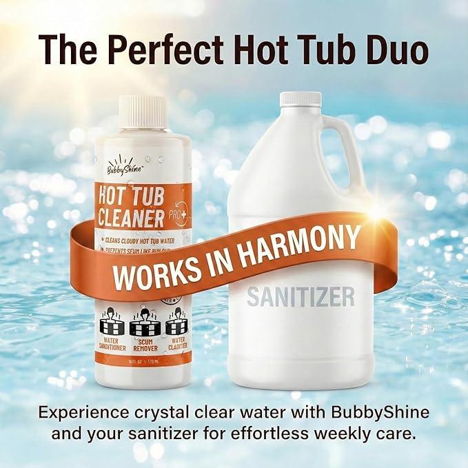 Spa Chemicals for Hot Tub – 5-in-1 Hot Tub Maintenance Kit & Cleaner – Inflatable Hot Tub Accessories for Adults – Outdoor Spa Clarifier – Helps Remove Scum & Cloudy Water – Made in USA – 16oz - NeatNest