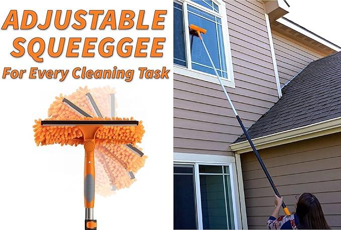 30 ft Window Washing Kit with Extension Pole (36+ Foot Reach) // Window Cleaning Tool & Window Washer Squeegee with Telescopic Extension Pole // Best Indoor Outdoor Window Washing Equipment - NeatNest