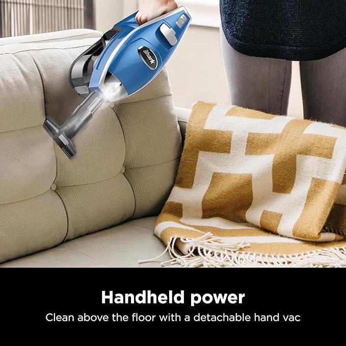 Shark HV343AMZ Rocket Corded Stick Vacuum with Self-Cleaning Brushroll, Lightweight & Maneuverable, Perfect for Pet Hair Pickup, Converts to a Hand Vacuum, Crevice Upholstery Tools, Blue/Silver - NeatNest