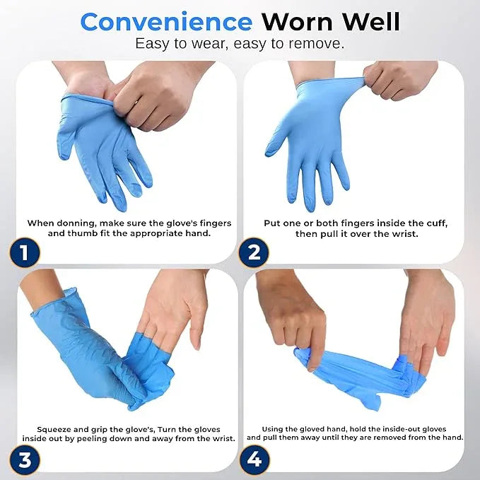 Serenelife Soft Industrial Gloves, Nitrile and Vinyl Gloves, Powder-Free, Textured Grip, Ideal for Cleaning, Food Service, Automotive, Household Work - NeatNest