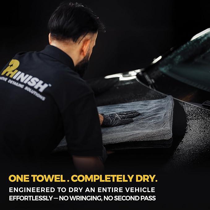 The Giant Giant 24"x36" Car Drying Towel – Ultra Absorbent 1200 GSM Twisted Loop Microfiber, Scratch-Free, Streak-Free, 70/30 Korean Blend – Includes Wash Mitt & Glass Towel for Auto Detailing - NeatNest