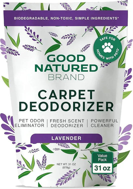 Good Natured Brand | Carpet Deodorizer & Freshener Powder | 31 oz Pet Odor Eliminator for Strong Odor & Pet Urine | Fresh Natural Lavender Scent | Safe for Homes with Pets - NeatNest
