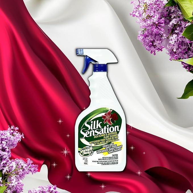 Sparkle Plenty Silk Sensation Artificial Flower & Plant Leaf Cleaner - Fake Flower Dusting Spray - Silk Plant Cleaner Spray No Wipe - Drip Dry Cleaning Supplies for Artificial Tree (32 oz, 3 Pack) - NeatNest