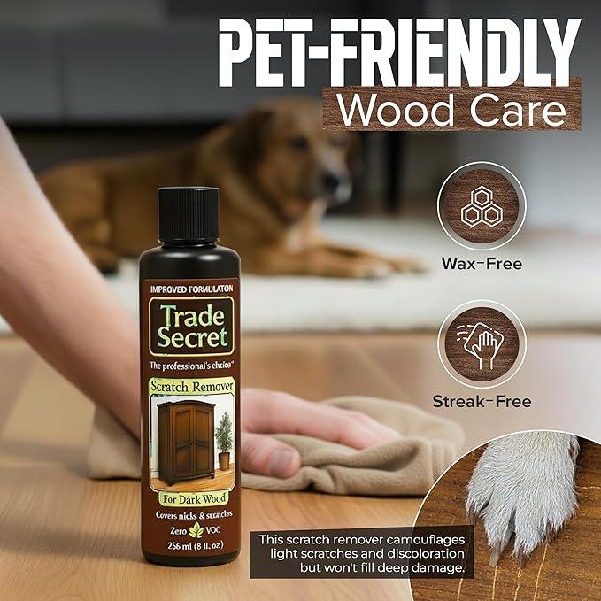 Trade Secret Scratch Concealer for Real Wood Furniture & Floors – Restores Dark Wood Scratch, Covers Nicks, Scuffs & Dogs, Cats Scratches, Marks, Minor Defects - NeatNest