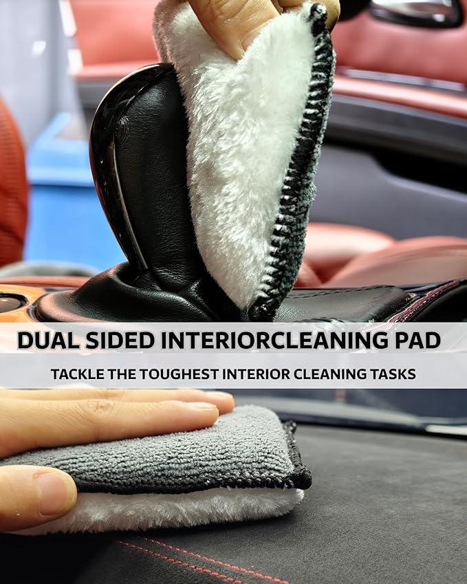 PRO Car Interior Cleaning Kit (9-Piece) - Deep Clean Tools for Leather, Dashboard & Upholstery | Boar Bristle Brush, Dual-Sided Scrub Sponge, Microfiber Towels, Polish Scrub Mitt, Detailing Brushes - NeatNest