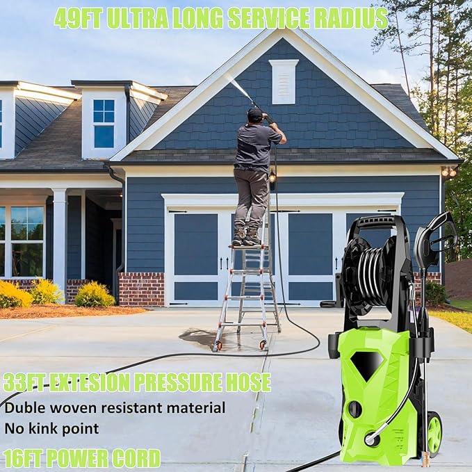 5000PSI Electric Pressure Washer 2025 2.8GPM High Power Washer with 4 Pressure Nozzle and Soap Bottle for Home, Car Washing, Fence Cleaning, Patio (Blue) - NeatNest