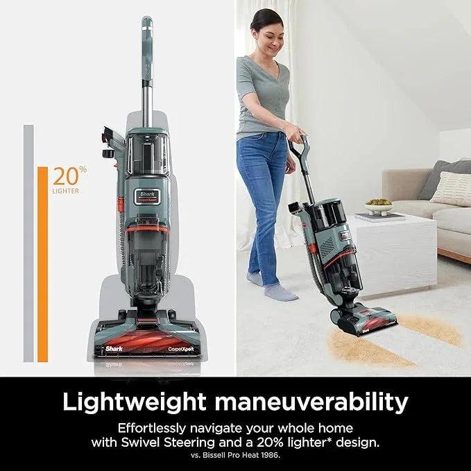Shark CarpetXpert Upright Carpet, Area Rug & Upholstery Cleaner, Built-In Spot & Stain Remover & XL Tool, Perfect for Pets, Carpet Shampooer, 3 Cleaning Tools, Cleaning Solution, Slate Green, EX151 - NeatNest