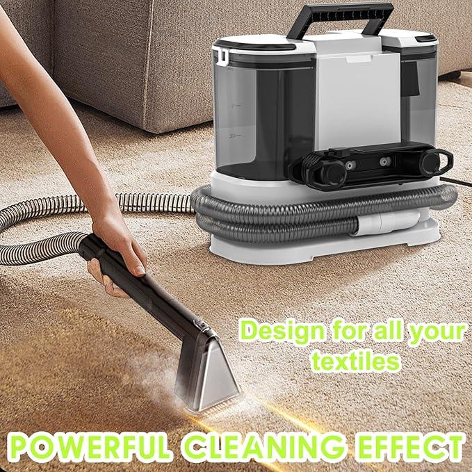 Portable Carpet & Upholstery Cleaner, Deep Cleaning for Rugs, Couch, Curtain, Car Interiors Stains, Pet & Family Friendly, 800W high-performance motor 21Kpa 120V (White) - NeatNest