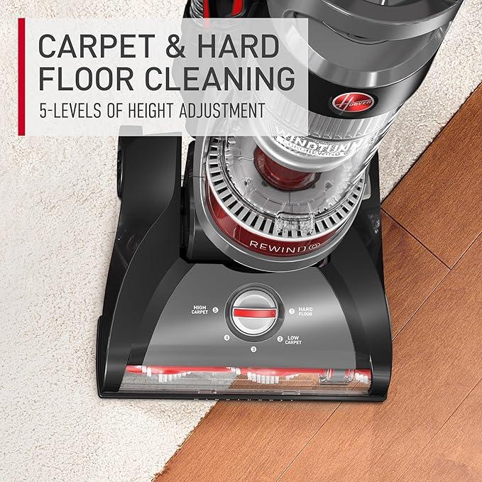 Hoover WindTunnel Cord Rewind Pro Bagless Vacuum Cleaner, Corded Upright Vacuum Cleaner for Carpet and Hard Floor, Automatic Cord Rewind, Corded Vacuum Cleaners for Home Use - NeatNest